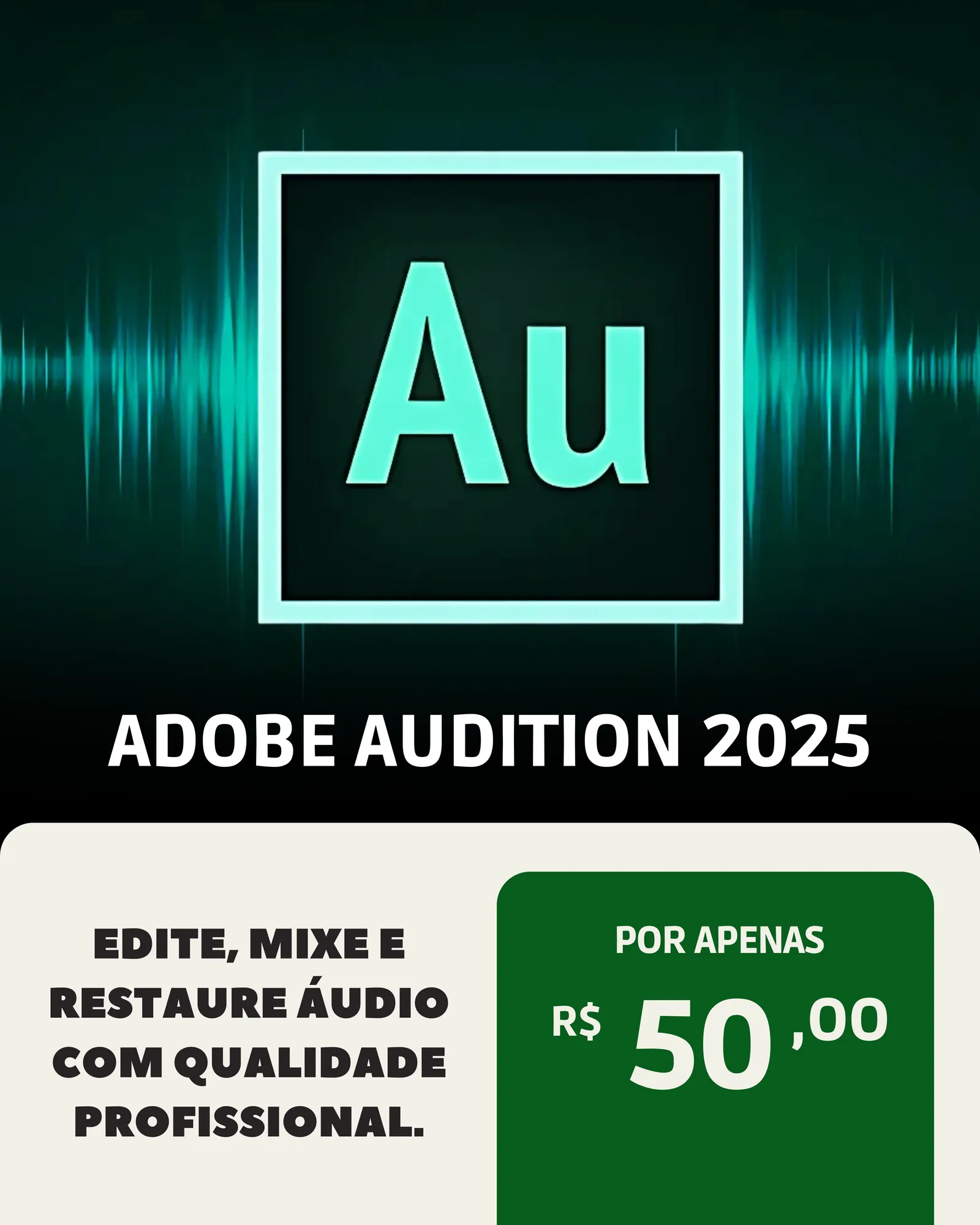 Adobe Audition – Licença Vitalícia | Licença Vitalícia + Suporte + Download Imediato